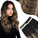 Tape In (Black Ombre 4 Dark Brown Highlight 14 Golden Blonde)