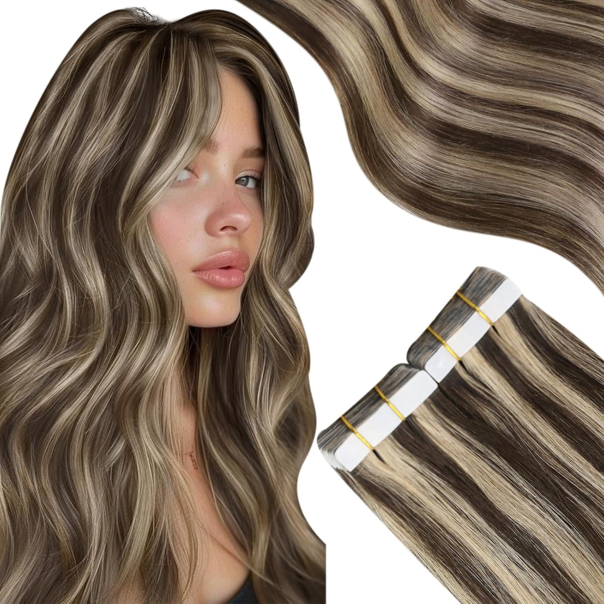 Tape In (Highlight Brown 27 Caramel Blonde)