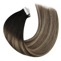 Tape In (Black Ombre Dark Brown Highlight 27 Caramel Blonde)